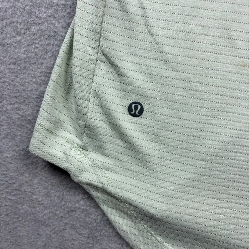 Lululemon Drysense Shirt Mens 2XL Light Green Short Sleeve Curve Hem Stretch Gym